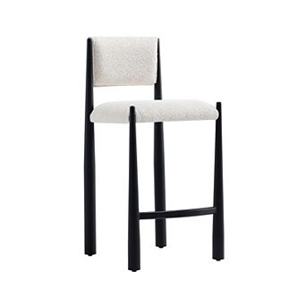 MANHATTAN COMFORT Lennor Boucle Upholstered Metal Counter Stool