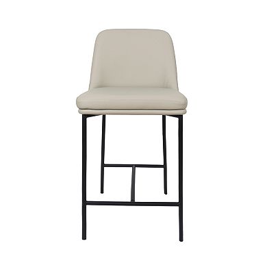 MANHATTAN COMFORT Loft Faux Leather Upholstered Metal Counter Stool Set of 2