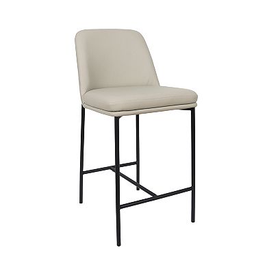 MANHATTAN COMFORT Loft Faux Leather Upholstered Metal Counter Stool Set of 2