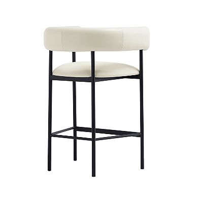 MANHATTAN COMFORT Onda Faux Leather Upholstered Metal Counter Stool