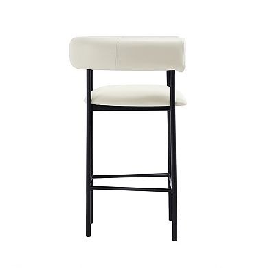 MANHATTAN COMFORT Onda Faux Leather Upholstered Metal Counter Stool