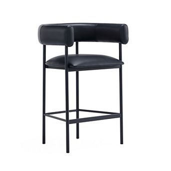 MANHATTAN COMFORT Onda Faux Leather Upholstered Metal Counter Stool