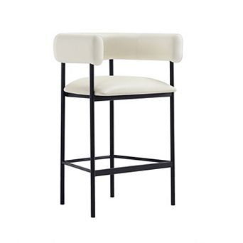 MANHATTAN COMFORT Onda Faux Leather Upholstered Metal Counter Stool