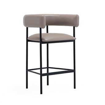 MANHATTAN COMFORT Onda Faux Leather Upholstered Metal Counter Stool