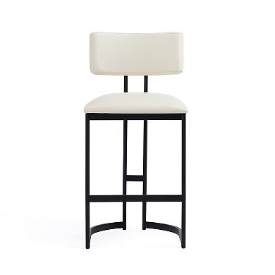 MANHATTAN COMFORT Juno Faux Leather Upholstered Metal Counter Stool