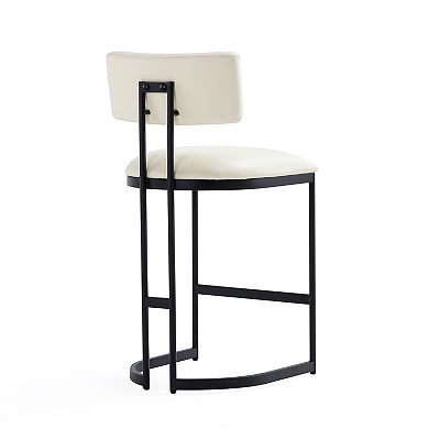 MANHATTAN COMFORT Juno Faux Leather Upholstered Metal Counter Stool