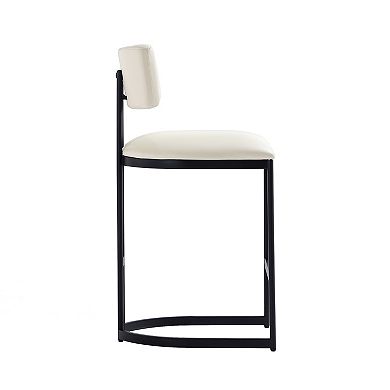 MANHATTAN COMFORT Juno Faux Leather Upholstered Metal Counter Stool