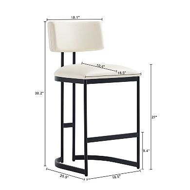 MANHATTAN COMFORT Juno Faux Leather Upholstered Metal Counter Stool