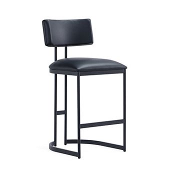 MANHATTAN COMFORT Juno Faux Leather Upholstered Metal Counter Stool