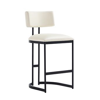MANHATTAN COMFORT Juno Faux Leather Upholstered Metal Counter Stool