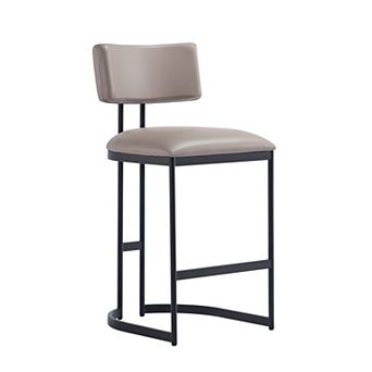 MANHATTAN COMFORT Juno Faux Leather Upholstered Metal Counter Stool