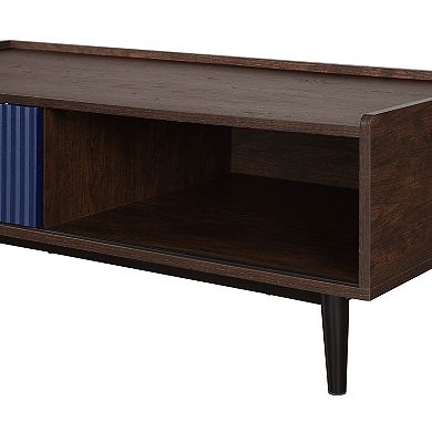 MANHATTAN COMFORT Duane 47-Inch Mid-Century Modern Coffee Table with Full Extension Drawers
