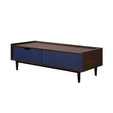 MANHATTAN COMFORT Duane 47-Inch Mid-Century Modern Coffee Table with Full Extension Drawers