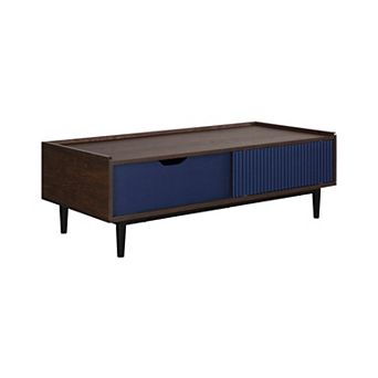 MANHATTAN COMFORT Duane 47-Inch Mid-Century Modern Coffee Table with Full Extension Drawers