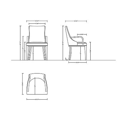 MANHATTAN COMFORT Shubert Upholstered Wood Dining Armchair