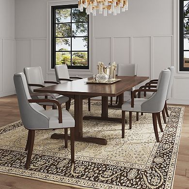 MANHATTAN COMFORT Shubert Upholstered Wood Dining Armchair
