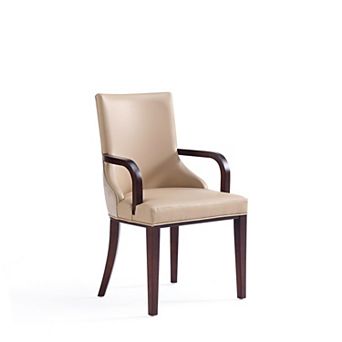 MANHATTAN COMFORT Shubert Upholstered Wood Dining Armchair