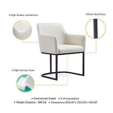 MANHATTAN COMFORT Serena Modern Faux Leather Upholstered Dining Armchair
