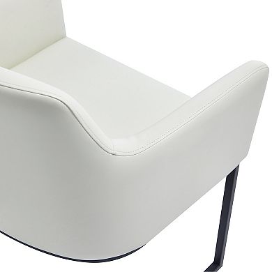 MANHATTAN COMFORT Serena Modern Faux Leather Upholstered Dining Armchair