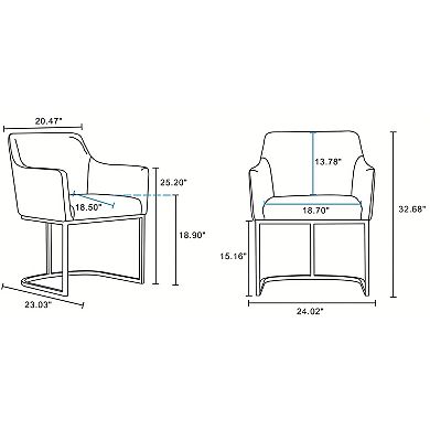 MANHATTAN COMFORT Serena Modern Faux Leather Upholstered Dining Armchair