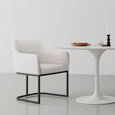 MANHATTAN COMFORT Serena Modern Faux Leather Upholstered Dining Armchair