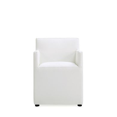 MANHATTAN COMFORT Anna Square Faux Leather Upholstered Dining Armchair