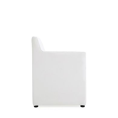 MANHATTAN COMFORT Anna Square Faux Leather Upholstered Dining Armchair