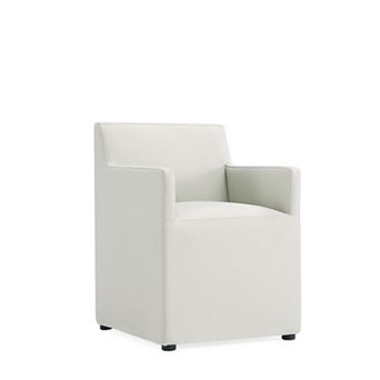 MANHATTAN COMFORT Anna Square Faux Leather Upholstered Dining Armchair