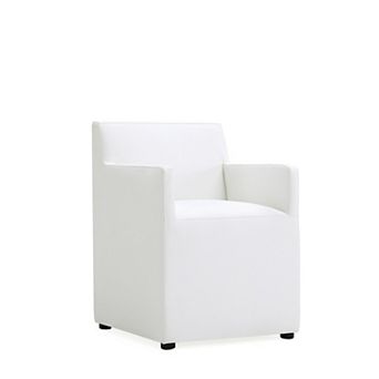 MANHATTAN COMFORT Anna Square Faux Leather Upholstered Dining Armchair