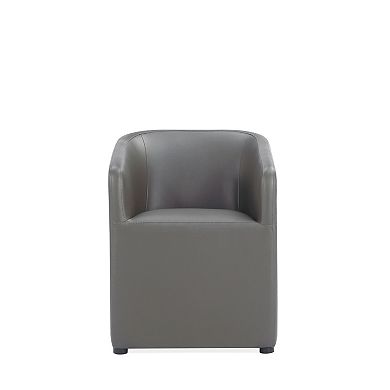 MANHATTAN COMFORT Anna Round Faux Leather Upholstered Dining Armchair