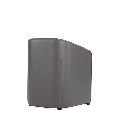 MANHATTAN COMFORT Anna Round Faux Leather Upholstered Dining Armchair