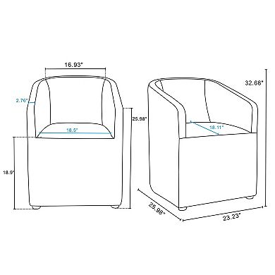 MANHATTAN COMFORT Anna Round Faux Leather Upholstered Dining Armchair