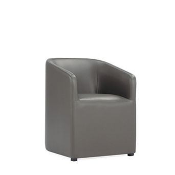 MANHATTAN COMFORT Anna Round Faux Leather Upholstered Dining Armchair