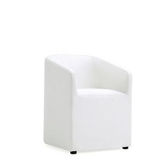 MANHATTAN COMFORT Anna Round Faux Leather Upholstered Dining Armchair