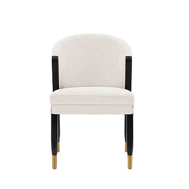 MANHATTAN COMFORT Ola Upholstered Wood Dining Chair with Gold Tips