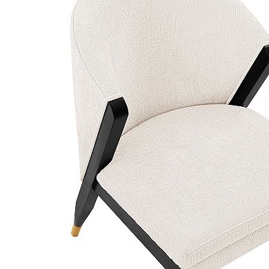 MANHATTAN COMFORT Ola Upholstered Wood Dining Chair with Gold Tips