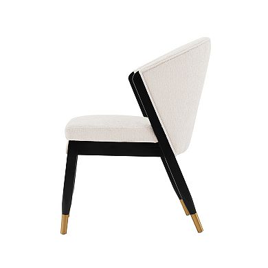 MANHATTAN COMFORT Ola Upholstered Wood Dining Chair with Gold Tips
