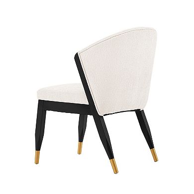 MANHATTAN COMFORT Ola Upholstered Wood Dining Chair with Gold Tips