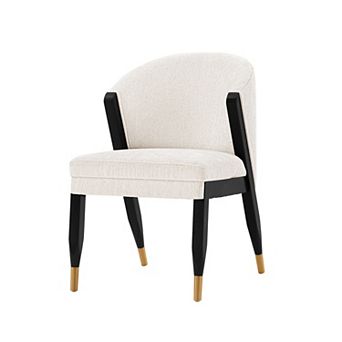MANHATTAN COMFORT Ola Upholstered Wood Dining Chair with Gold Tips