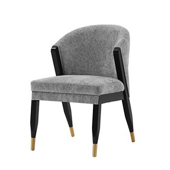 MANHATTAN COMFORT Ola Upholstered Wood Dining Chair with Gold Tips
