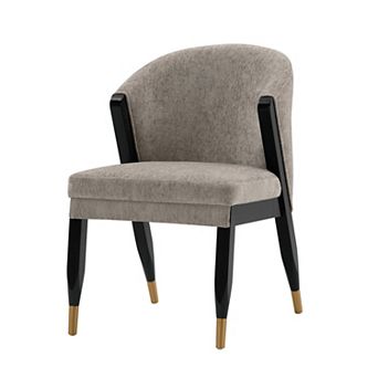MANHATTAN COMFORT Ola Upholstered Wood Dining Chair with Gold Tips
