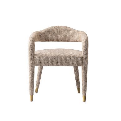 MANHATTAN COMFORT Aspen Tweed Upholstered Dining Armchair with Open Back Design