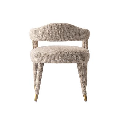 MANHATTAN COMFORT Aspen Tweed Upholstered Dining Armchair with Open Back Design