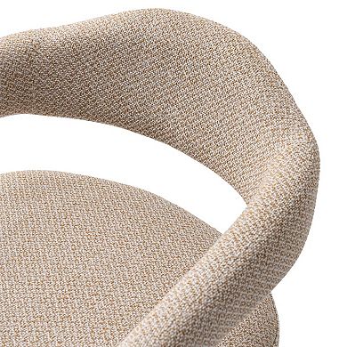 MANHATTAN COMFORT Aspen Tweed Upholstered Dining Armchair with Open Back Design