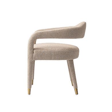 MANHATTAN COMFORT Aspen Tweed Upholstered Dining Armchair with Open Back Design