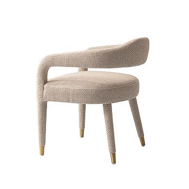 MANHATTAN COMFORT Aspen Tweed Upholstered Dining Armchair with Open Back Design