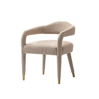 MANHATTAN COMFORT Aspen Tweed Upholstered Dining Armchair with Open Back Design