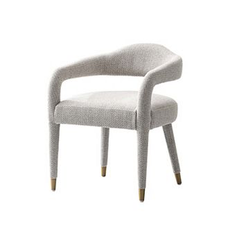 MANHATTAN COMFORT Aspen Tweed Upholstered Dining Armchair with Open Back Design