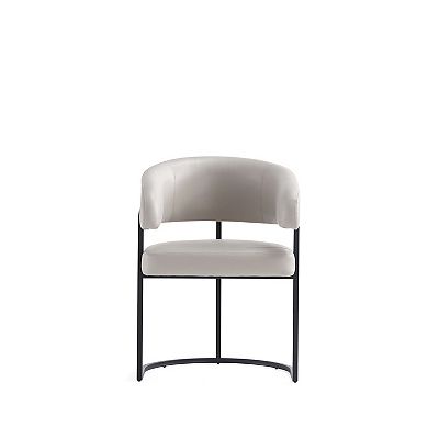 MANHATTAN COMFORT Augusta Faux Leather Upholstered Metal Dining Chair