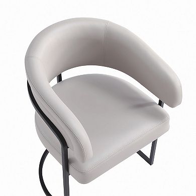 MANHATTAN COMFORT Augusta Faux Leather Upholstered Metal Dining Chair